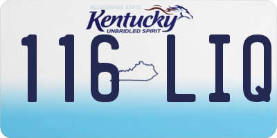 KY license plate 116LIQ