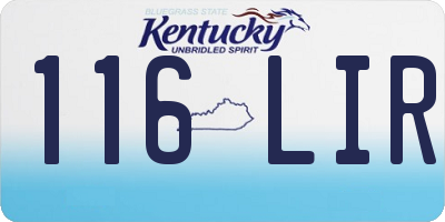 KY license plate 116LIR