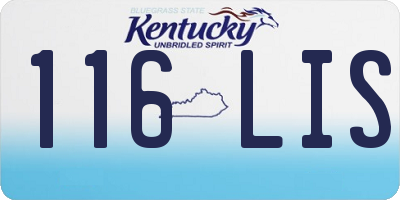 KY license plate 116LIS