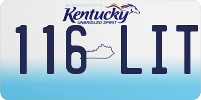 KY license plate 116LIT