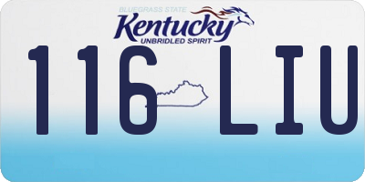 KY license plate 116LIU