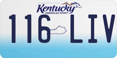 KY license plate 116LIV