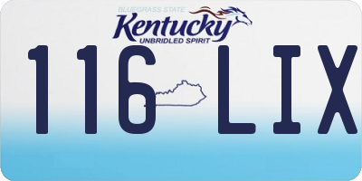 KY license plate 116LIX