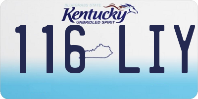 KY license plate 116LIY