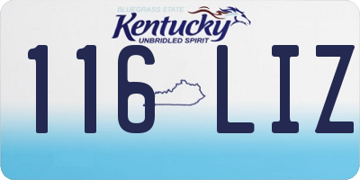 KY license plate 116LIZ
