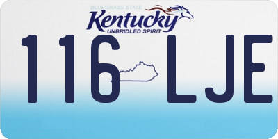 KY license plate 116LJE