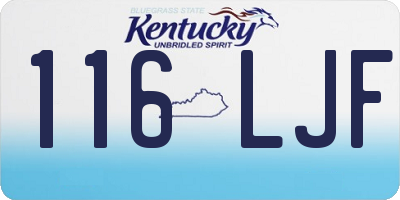 KY license plate 116LJF