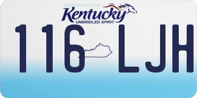 KY license plate 116LJH