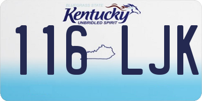 KY license plate 116LJK