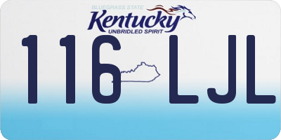 KY license plate 116LJL