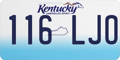 KY license plate 116LJO