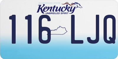 KY license plate 116LJQ