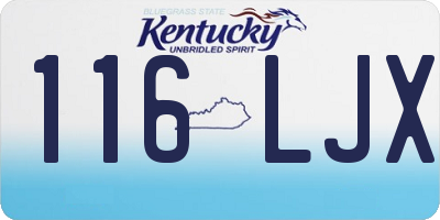 KY license plate 116LJX