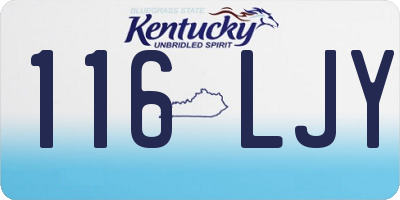KY license plate 116LJY