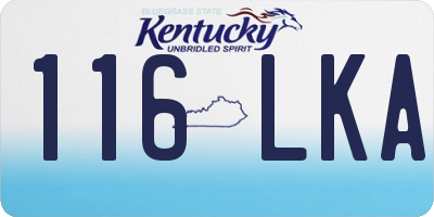 KY license plate 116LKA