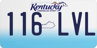 KY license plate 116LVL