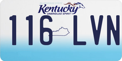 KY license plate 116LVN