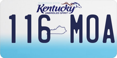 KY license plate 116MOA