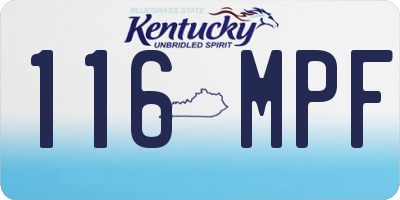 KY license plate 116MPF