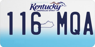 KY license plate 116MQA