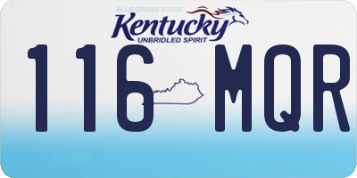 KY license plate 116MQR