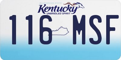 KY license plate 116MSF