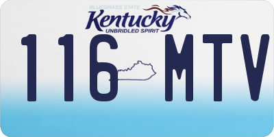 KY license plate 116MTV