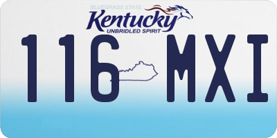 KY license plate 116MXI