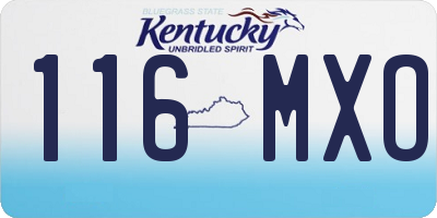 KY license plate 116MXO