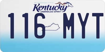KY license plate 116MYT