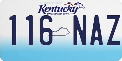 KY license plate 116NAZ