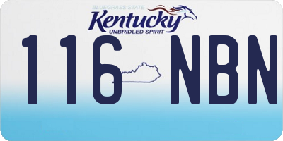 KY license plate 116NBN