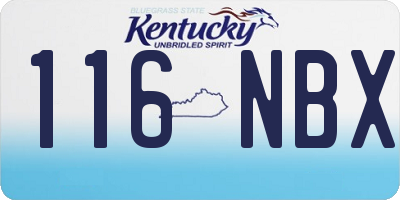 KY license plate 116NBX