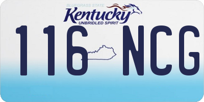 KY license plate 116NCG