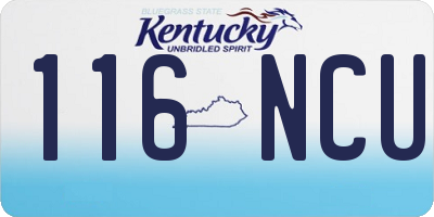 KY license plate 116NCU