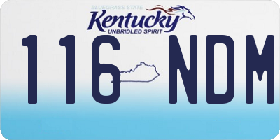 KY license plate 116NDM