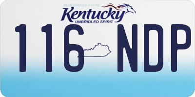 KY license plate 116NDP