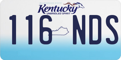 KY license plate 116NDS