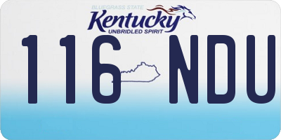 KY license plate 116NDU