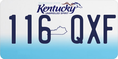KY license plate 116QXF