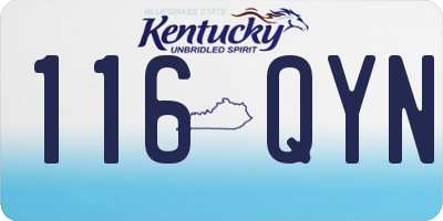 KY license plate 116QYN