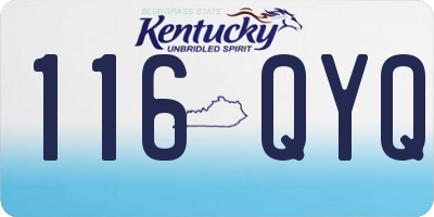 KY license plate 116QYQ