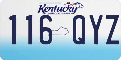 KY license plate 116QYZ