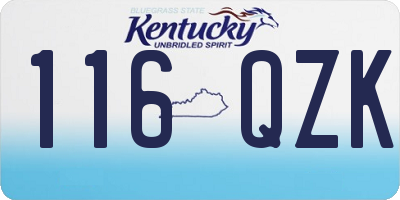 KY license plate 116QZK
