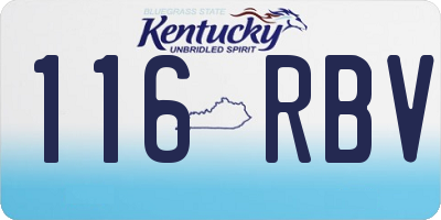KY license plate 116RBV