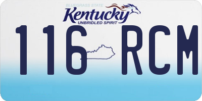 KY license plate 116RCM