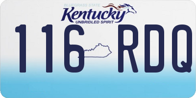 KY license plate 116RDQ