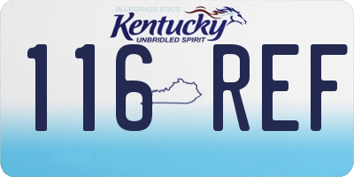 KY license plate 116REF
