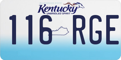 KY license plate 116RGE