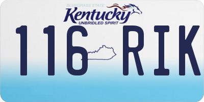 KY license plate 116RIK